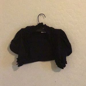 A 2 hip sleeveless short cardigan